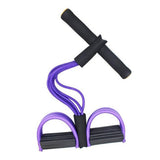 6-Tube Resistance Band Set – Ankle Puller & Foot Pedal Fitness Rope for Home Gym Purple