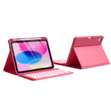 Bluetooth Keyboard Case Compatible With iPad 11th 10th Gen A16 Backlit Cover Pink