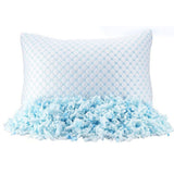 Shredded Memory Foam Pillows for Sleeping with Washable Cooling Cover Blue