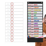 90x33cm Dry Erase Wall Organizer with 14 Time Management Cards Black