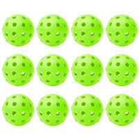 12Pcs Set 40-Hole Pickleball Balls High Bounce Outdoor Pickleball Set Green
