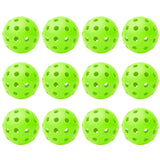 12Pcs Set 40-Hole Pickleball Balls High Bounce Outdoor Pickleball Set Green
