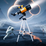 150X Magnification Astronomical Telescope Monocular Refracting Telescope with Finder Scope and Tripod