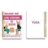 Chair Yoga 30 Day Spiral Book with Illustrated Seated Pose Guide Pink