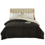 Reversible Throw Blanket Fuzzy Blanket Faux Sherpa Blanket for Bed Sofa Dark Grey