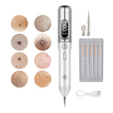 Electric Plasma Freckle Removal Pen LCD Face Skin Mole Remover Dark Spot Removal Machine Beauty Device Silver