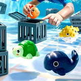 6 PCS Pool Diving Rescue Game with Sea Animals and Sinking Cages