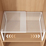 Expandable Closet Storage Rack Carbon Steel Adjustable Shelf White