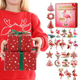 2D Flat Advent Calendar Surprise Box Flamingo-Themed Christmas Gift
