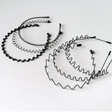6Pcs Metal Headband Non Slip Hair Hoop for Women Men with Elastic Band
