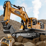 2.4G Remote Control Excavator 3 in 1 RC Digger with 3 Heads Yellow