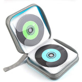 Water-Resistant 40-Disc CD Storage Case Hard Shell CD Holder with Individual Sleeves Zipper Organizer for Music Games Data Discs Light Blue