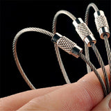 30 PCS Stainless Steel Wire Rope Keychain Key Ring Cable For Outdoor Hiking Sports