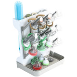 Detachable Bottle Drying Rack for 12 Bottles Space Saving Countertop Vertical Rack with Brushes Holder Grey