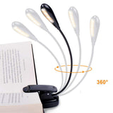 3-Color Modes Clip-On Reading Lamp with Flexible Gooseneck USB Rechargeable Night Light for Desk Books Single-Head