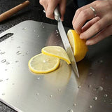 3PCS Dual Sided Stainless Steel Cutting Board with Hanging Hole for Home Restaurant