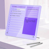 Desktop Acrylic Dry Erase Board with Stand Office Supplies Purple
