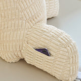 Bed Rest Backrest Cushion with Armrests Pocket Washable Cover Beige