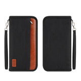 RFID Blocking Passport ID Card Holder Zipper Travel Wallet Black