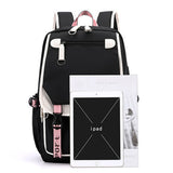 Girls Backpack for Middle School Students with USB Charging Port White