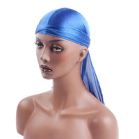 4Pcs Set Polyester Durags for Men Women Extra Long Tails Cap Wraps