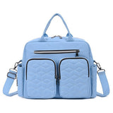 Large Mummy Bag Multi-Pocket Travel Nappy Tote Shoulder Bag Sky Blue
