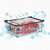 4 PCS Stackable Freezer Bins Clear Organizer with Folding Handles