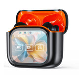 Wireless Bluetooth 5.4 AI Translation Earbuds with LCD Touchscreen 150-Language Real-Time Translation Orange