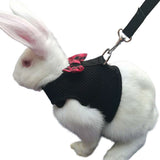 Rabbit Vest Harness Leash Lead Small Animal Pet Mesh Hamster Bunny Traction Rope Black