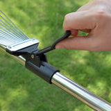 Adjustable Metal Leaf Rake Long Handle for Lawn Garden Yard Soil Loosening