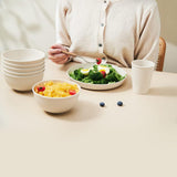 18pcs Set Wheat Straw Dinnerware Reusable Cups Plates Bowls Set Beige