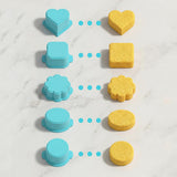 Cake Pop Maker Set with Tray and 5 Heart Square Cloud Oval Round Molds
