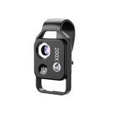 200X Phone Microscope with CPL Lens and LED Light Pocket Microscope for iPhone/Andriod Phone Black