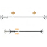 Adjustable Tension Rod Extendable Rack Shower Wind Curtain Closet Pole Silver