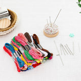 Mini Wood Knitting Loom Darning Mushroom with 50 Color Thread Kit