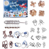 24 Days Jigsaw Advent Calendar 2024 Brain Teaser Puzzles Toys Kit Xmas Countdown Calendar