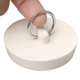 4 PCS Universal Plastic Sink Stoppers with Metal Pull Rings for Basins and Bathtubs