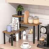 3 Tier Moveable Corner Shelf Organizer for Kitchen Bathroom Brown