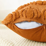 Fall Pillow Covers – Halloween Pumpkin Decor Faux Fur Pillowcase for Chair & Sofa Brown