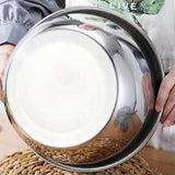 3Pcs Multifunctional Stainless Steel Basin 3 in 1 Stainless Steel Basin Strainer Set for Rinsing Draining Mixing