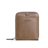 RFID Blocking Wallet Men PU Bifold Credit Card ID Holder Zipper Purse Brown