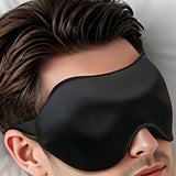 Adjustable Soft Sleep Masks for Side Sleepers for Women Men Travel Night Blindfold Black