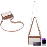Crossbody Purse for Women Zipper Cell Phone Handbag with Adjustable Guitar Strap White