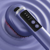 Portable Wireless Electric Hair Comb with Vibration and Oil Mist Spray Purple