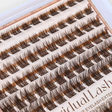 Lash Clusters Natural Lash Extensions Wispy Eyelash Clusters for Light Hair Dark Brown