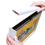 Magnetic Kids Art Frames Wooden Artwork Display Holder for Up to 100 Sheets of A4 Paper White