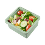 2 PCS Silicone Freezer Trays with Lid for Soup Storage Light Green