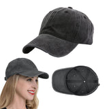 Casual Baseball Cap Adjustable Classic Sport Cap Solid Golf Dad Hat Black