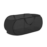 Popup Mesh Laundry Basket with 3 Compartments Folding Laundry Hamper Black