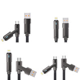 4 in 1 Fast Charging Cable Zinc Alloy Braided USB Type-C to Lightning Cable